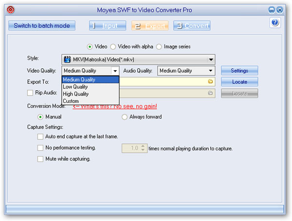 convert swf to mkv