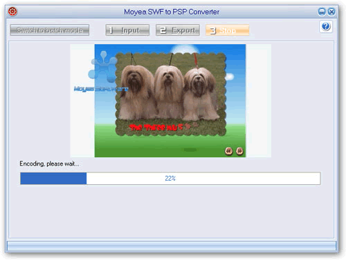 Screenshot of swf to psp video converter converting psp mp4 video