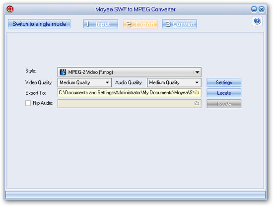 export settings - flash to mepg converter